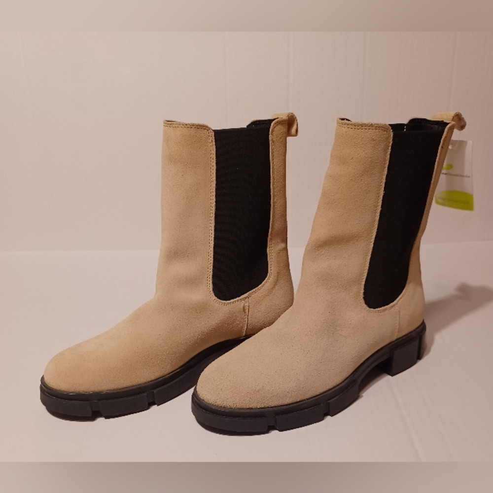 Cream Chelsea Boots